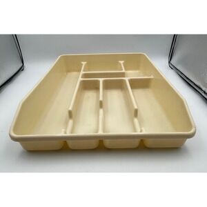 Rubbermaid Cutlery Tray Model 0521 Cream 7-Compartment Vintage VTG